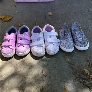 3 pairs girls shoes